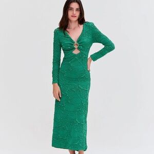 PatBo JACQUARD CUT OUT MIDI DRESS